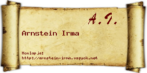 Arnstein Irma névjegykártya