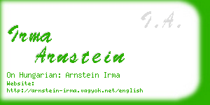 irma arnstein business card